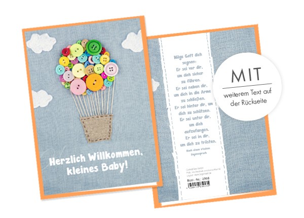 Doppelkarte-Herzlich-Willkommen-kleines-Baby-2996 Doppelkarte - Herzlich Willkommen kleines Baby