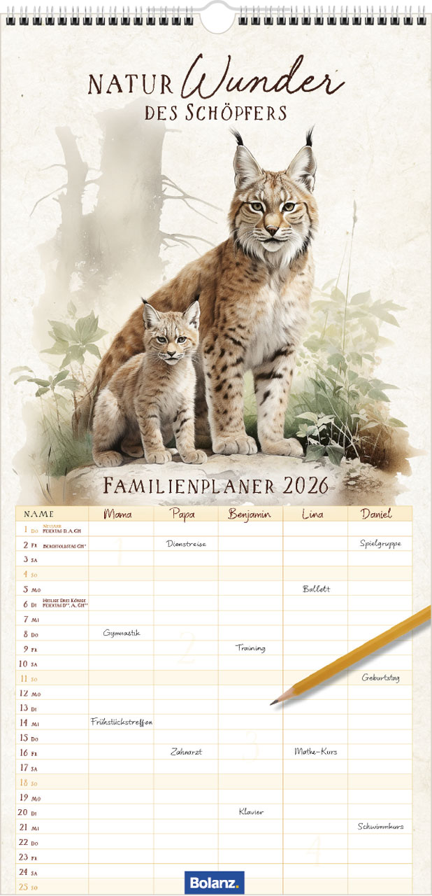 NaturWunder des Schöpfers 2026 - Familienplaner