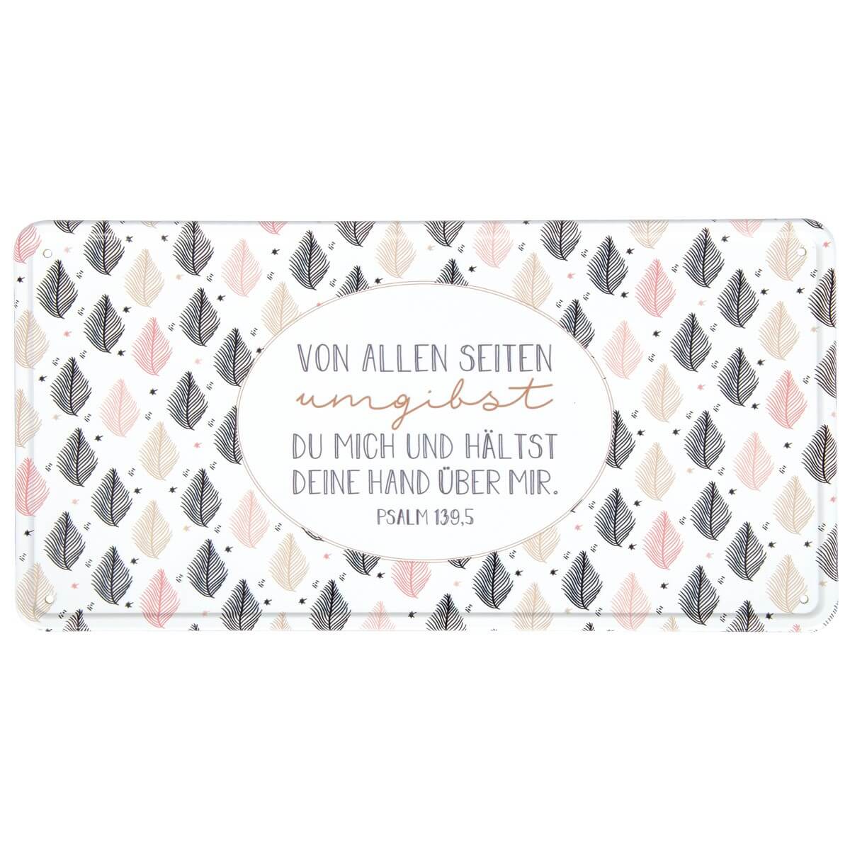 Vintage-Blechschild-Feder-praisent-Deko-Blechschild-Bilder-feder-christliche_Sprueche-5433 Vintage Blechschild Feder