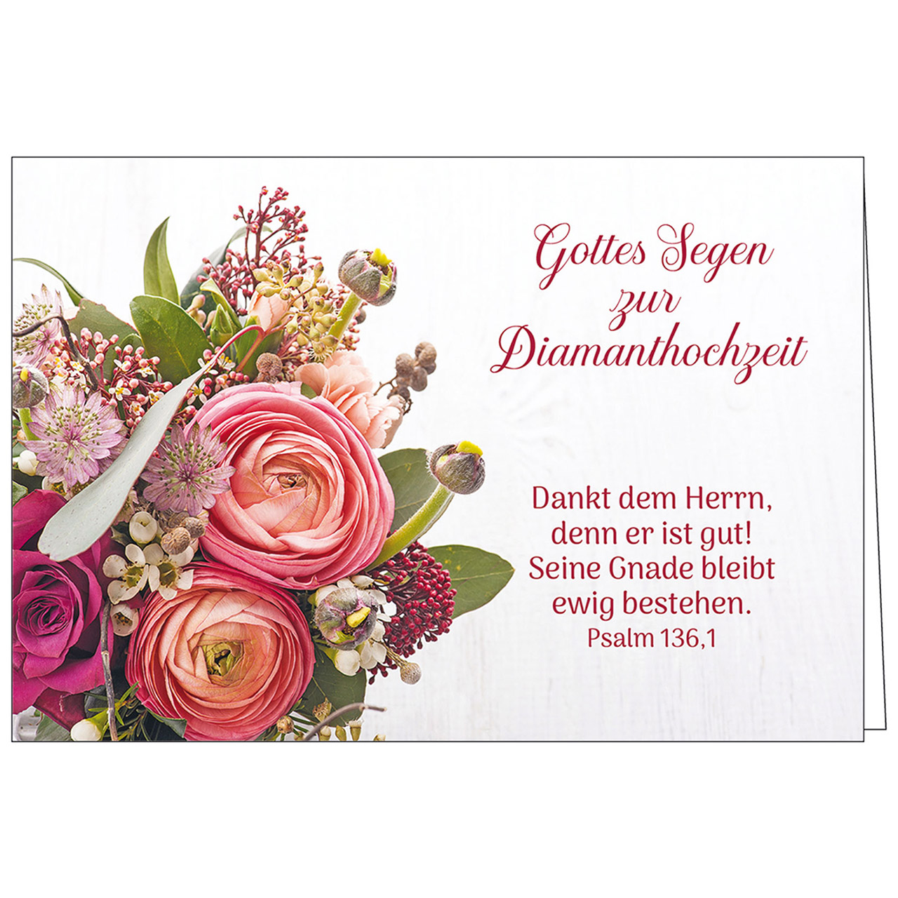 Doppelkarte - Gottes Segen zur Diamanthochzeit Doppelkarte - Gottes Segen zur Diamanthochzeit