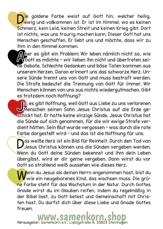 Verteilkarte zum Wortlosen Buch