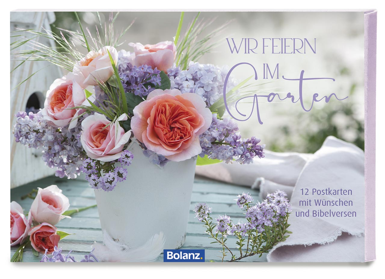 Postkartenbox - Wir feiern im Garten