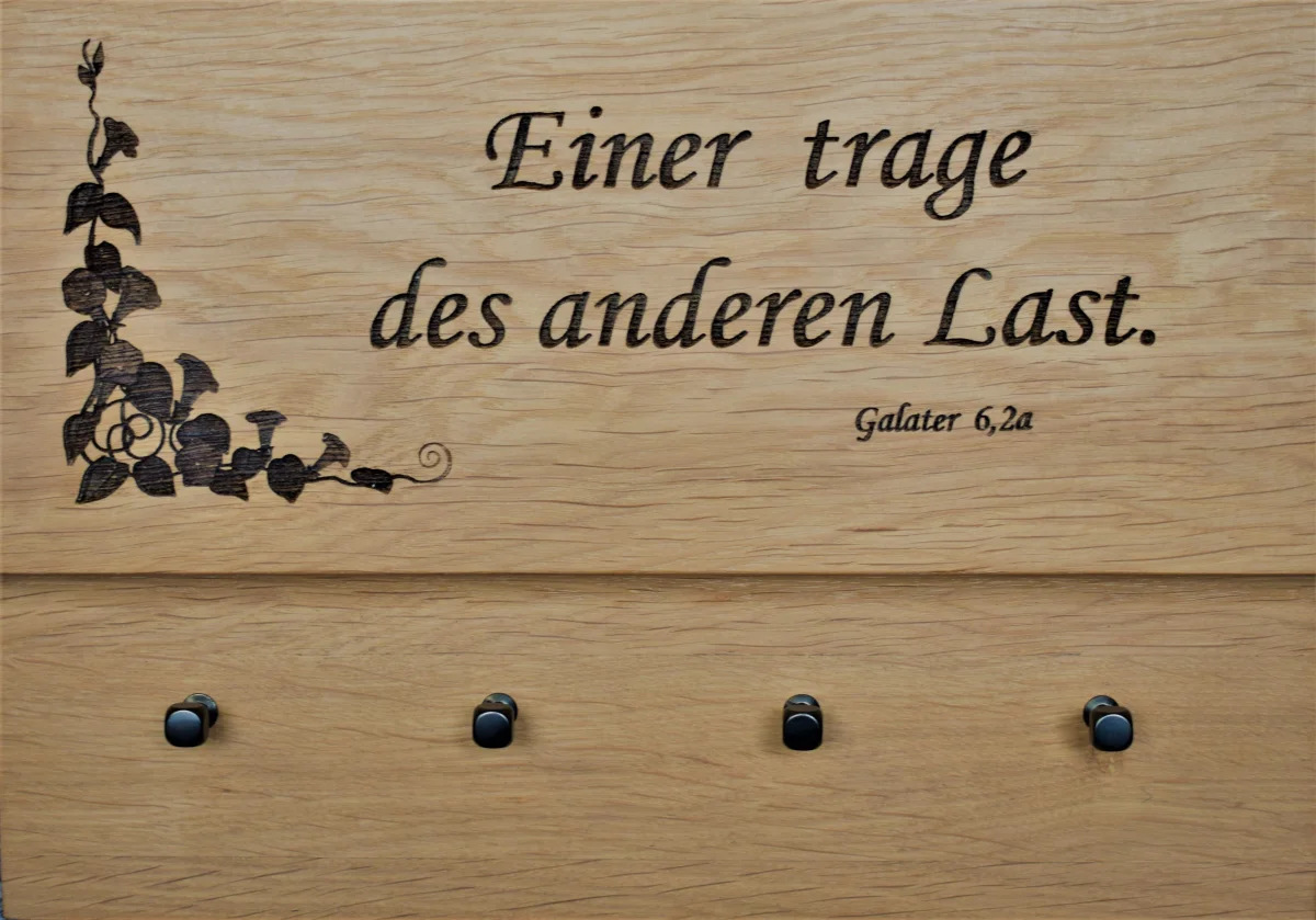 Schlüsselbrett aus Eichenholz