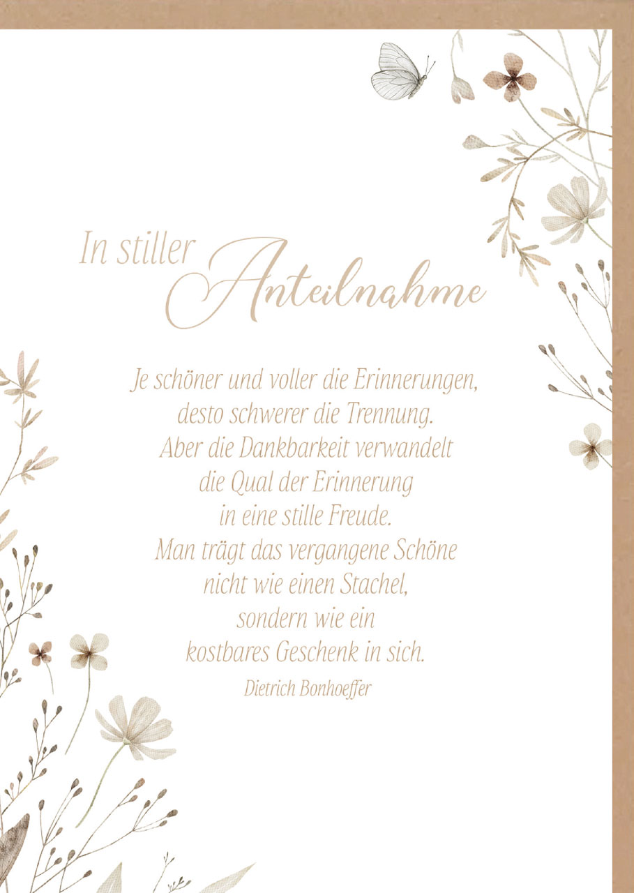 Doppelkarte In stiller Anteilnahme (Erinnerungen)