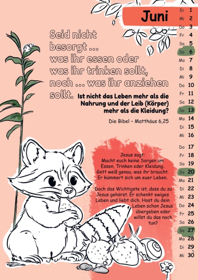 Kinder-Malkalender 2027 - Mit Stift und Bibel