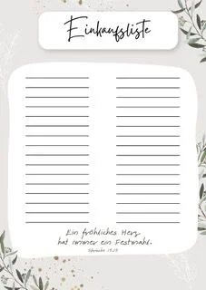 Einkaufsliste DIN A5, Spr. 15,15 Einkaufsliste DIN A5, Spr. 15,15