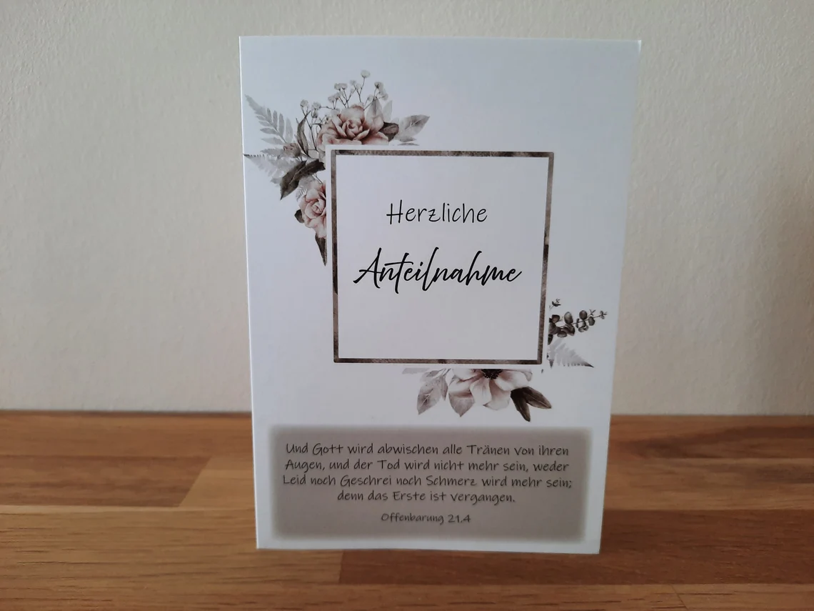Doppelkarte - Herzliche Anteilnahme, Off. 21,4 Doppelkarte - Herzliche Anteilnahme, Off. 21,4