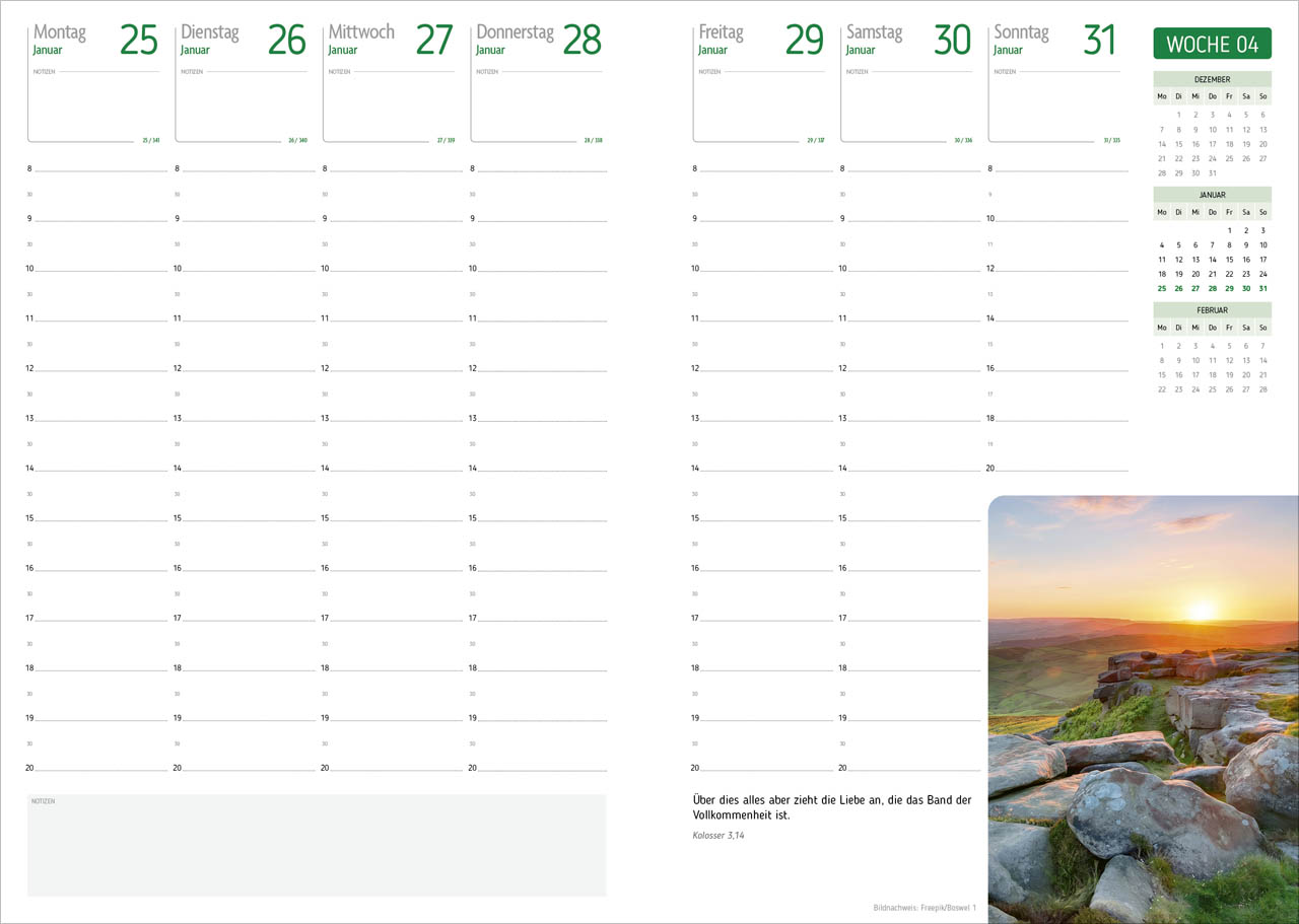 Agenda - Für jeden Tag 2027