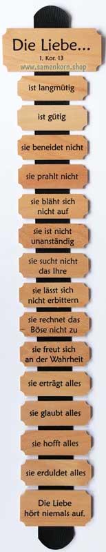 Wanddekoration aus Holz - "Die Liebe ist..." Wanddekoration aus Holz - "Die Liebe ist..."