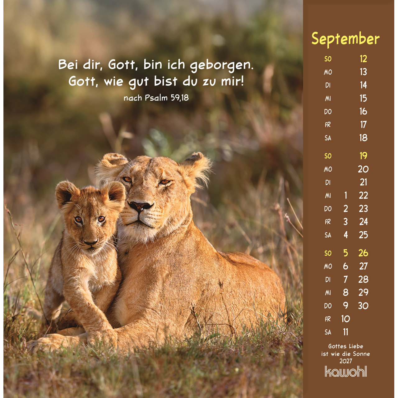 Aufstellkalender - Gottes Liebe ist wie die Sonne 2027