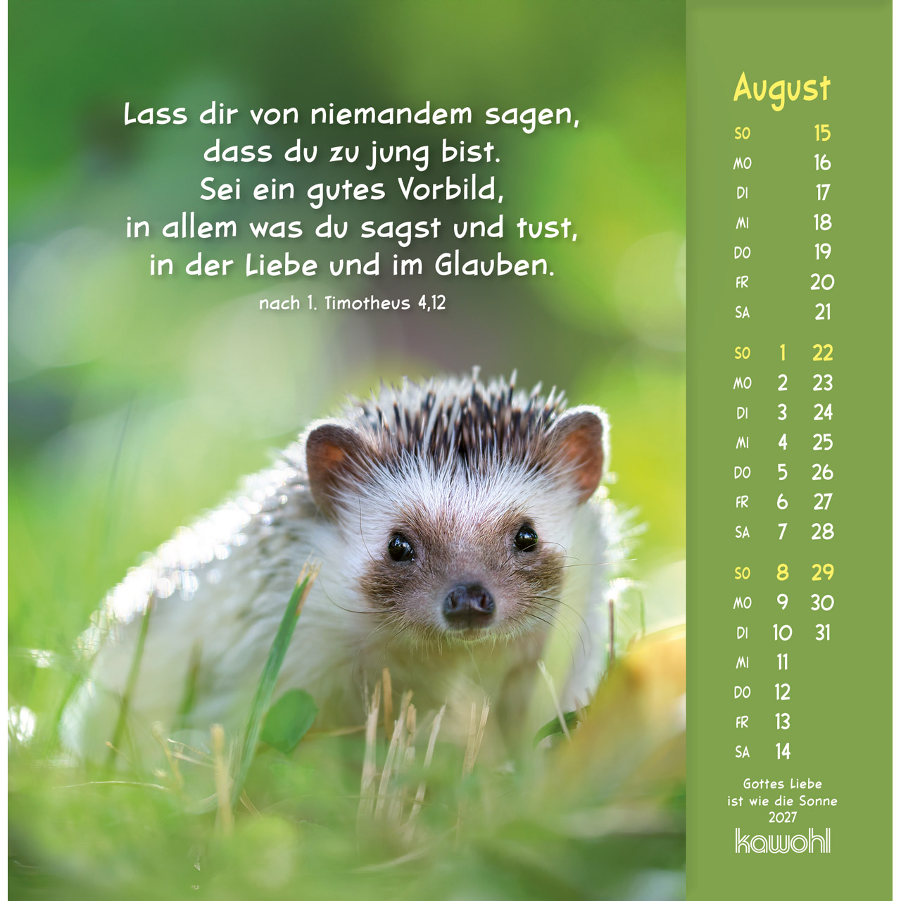 Aufstellkalender - Gottes Liebe ist wie die Sonne 2027