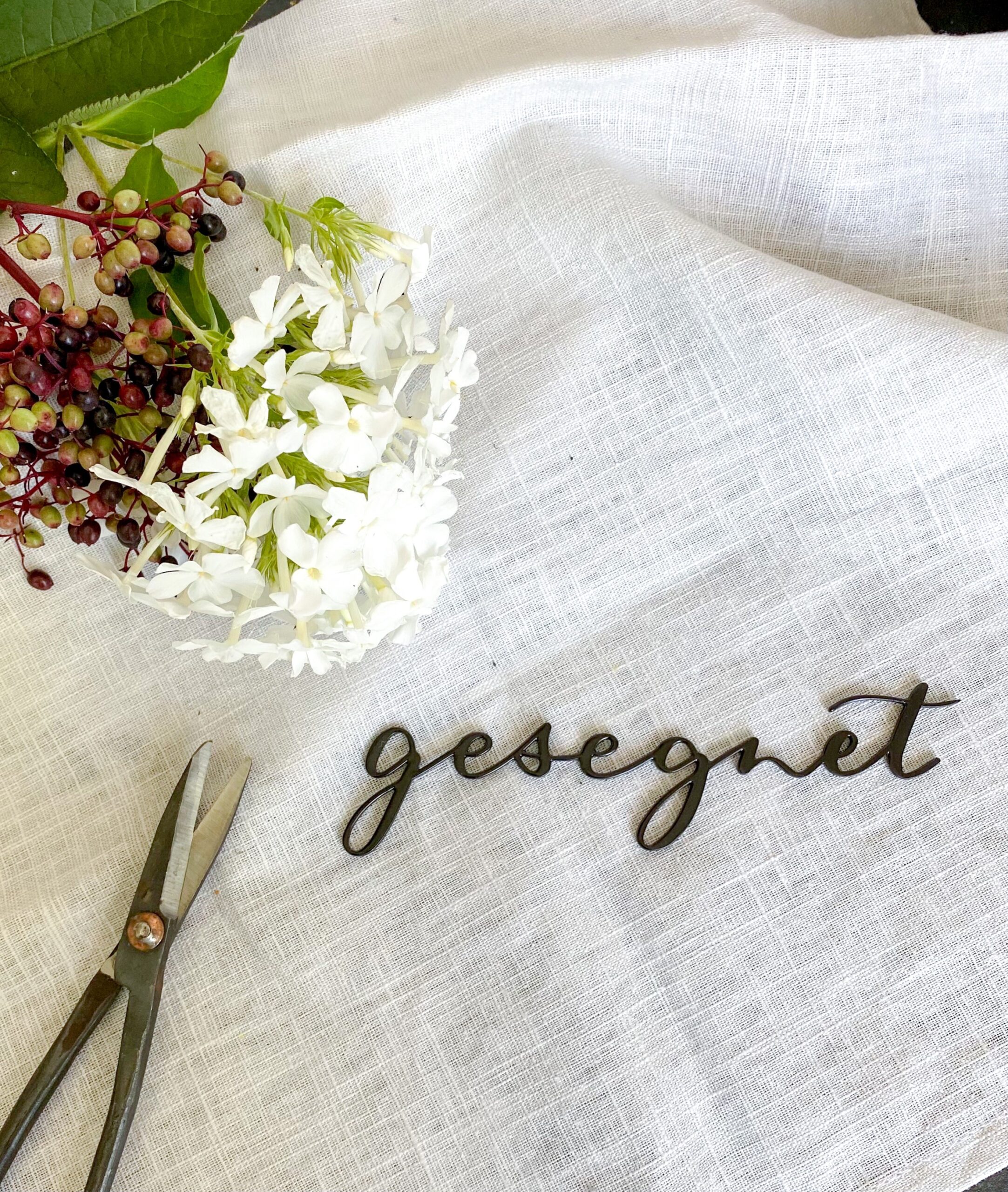 Schriftzug - gesegnet Schriftzug - gesegnet