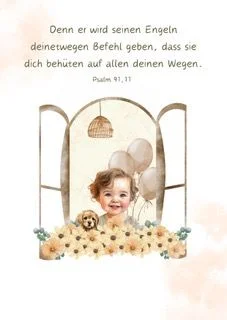 Postkarte - Mädchen, Ps. 91,11 Postkarte - Mädchen, Ps. 91,11