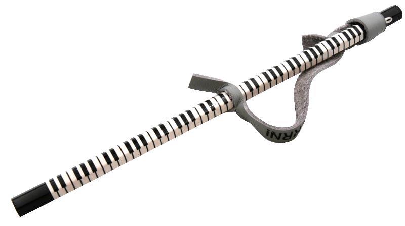Bleistift "Klaviertastatur" mit Lederschlaufe, Text "Dient dem Herrn!"