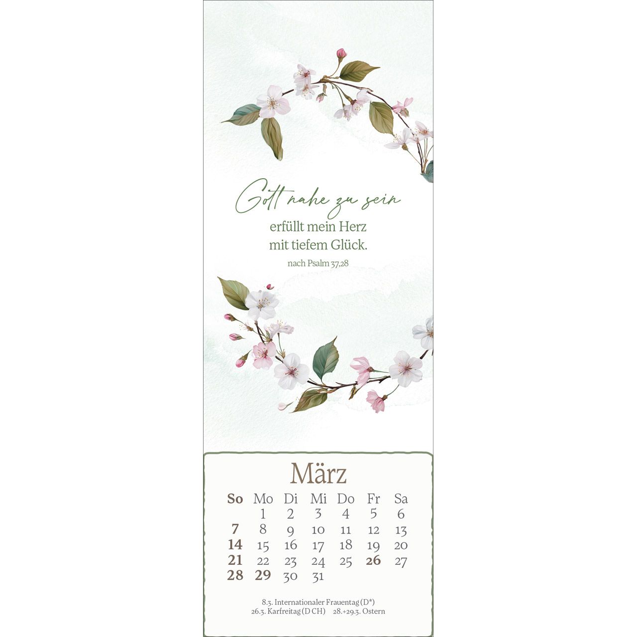 Lesezeichen-Kalender - Vor dir leg ich, was mich bewegt 2027