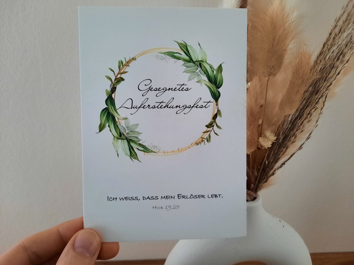 Postkarte - Gesegnetes Auferstehungsfest, Hiob 19,25 Postkarte - Gesegnetes Auferstehungsfest, Hiob 19,25