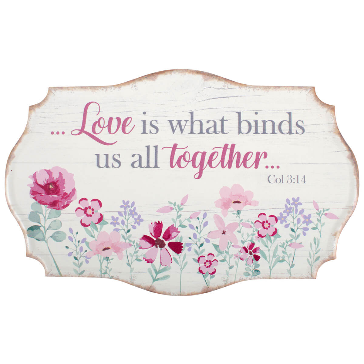 Metallschild Blumen Love