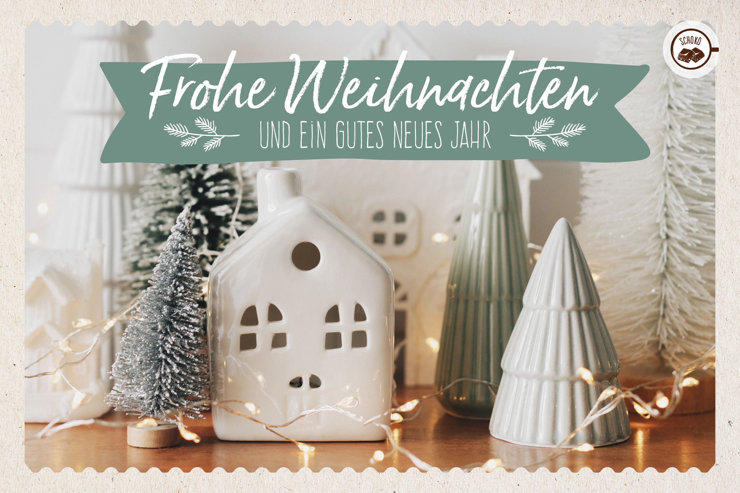 Schokokarte - Frohe Weihnachten und ein gutes neues Jahr Schokokarte - Frohe Weihnachten und ein gutes neues Jahr