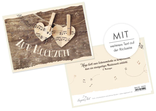 Doppelkarte - Zur Hochzeit - Lebensmelodie Doppelkarte - Zur Hochzeit - Lebensmelodie