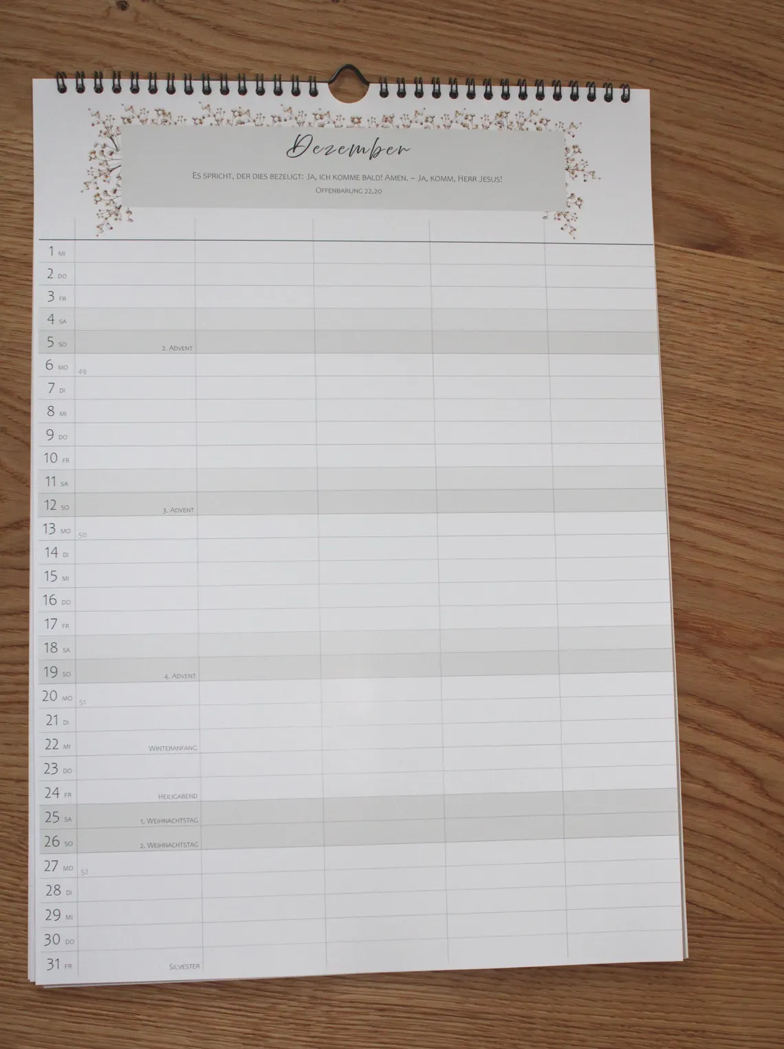 Familienkalender 2027