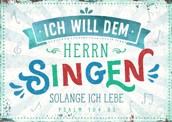 Postkarte-Dem-Herrn-singen-1215 Postkarte - Dem Herrn singen