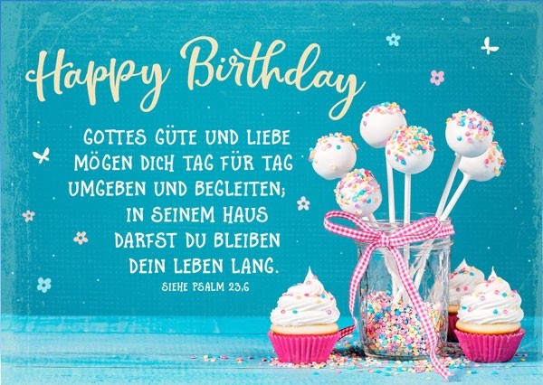 Postkarte-Happy-Birthday-Gottes-Guete-9382 Postkarte - Happy Birthday - Gottes Güte