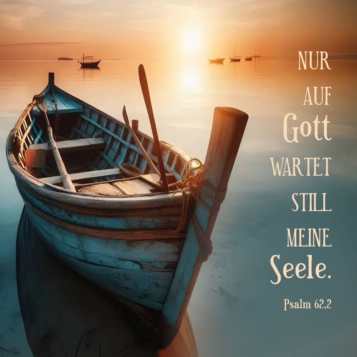Quadratische Postkarte – Boot
