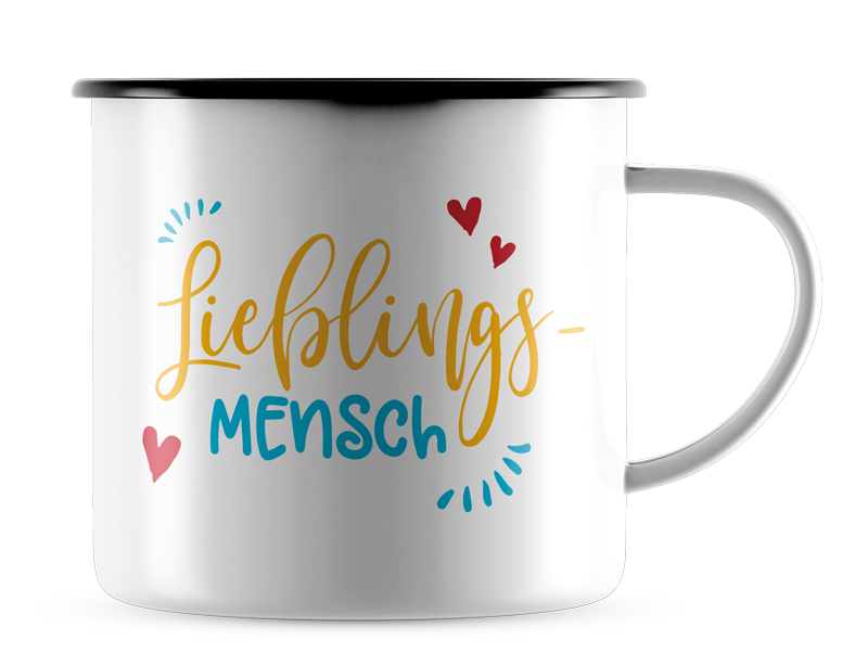 Emaille-Becher-bunt-Lieblingsmensch-400000 Emaille-Becher bunt - Lieblingsmensch