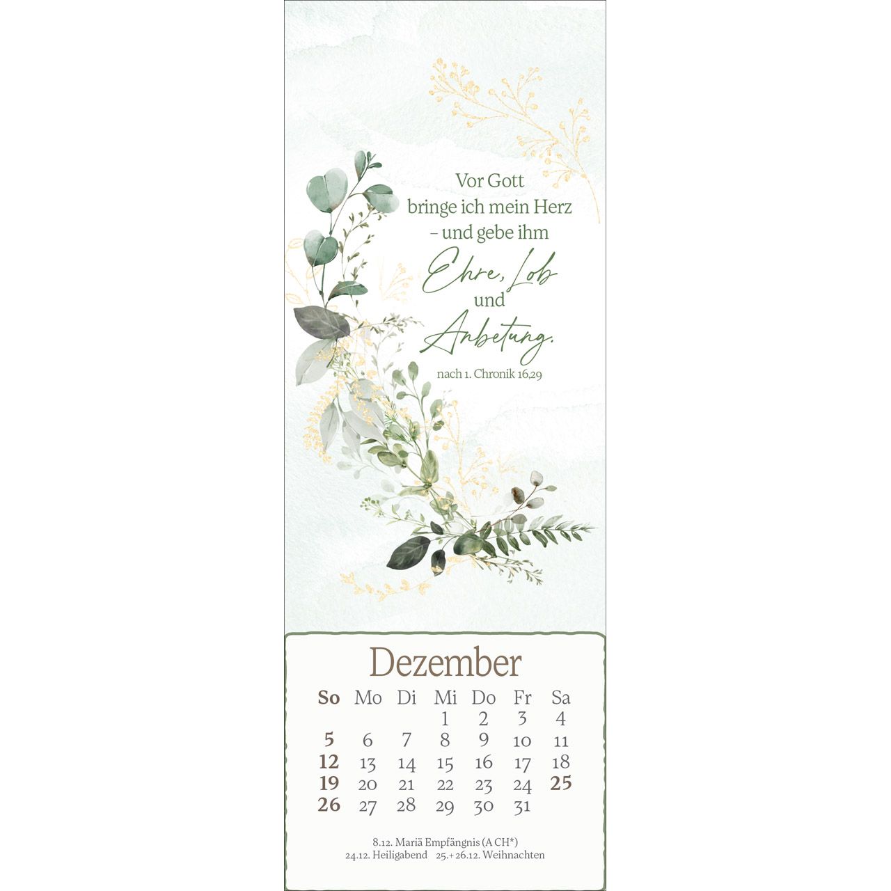 Lesezeichen-Kalender - Vor dir leg ich, was mich bewegt 2027