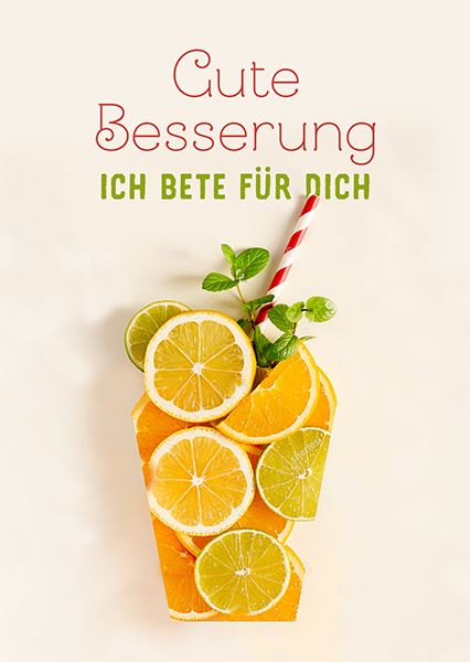Postkarte – Gute Besserung - Ich bete für dich (Zitronendrink) Postkarte – Gute Besserung - Ich bete für dich (Zitronendrink)