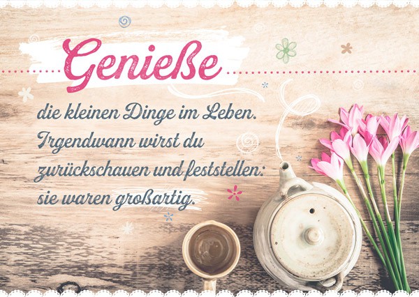 Postkarte-Geniesse-die-kleinen-Dinge-9189 Postkarte - Genieße die kleinen Dinge