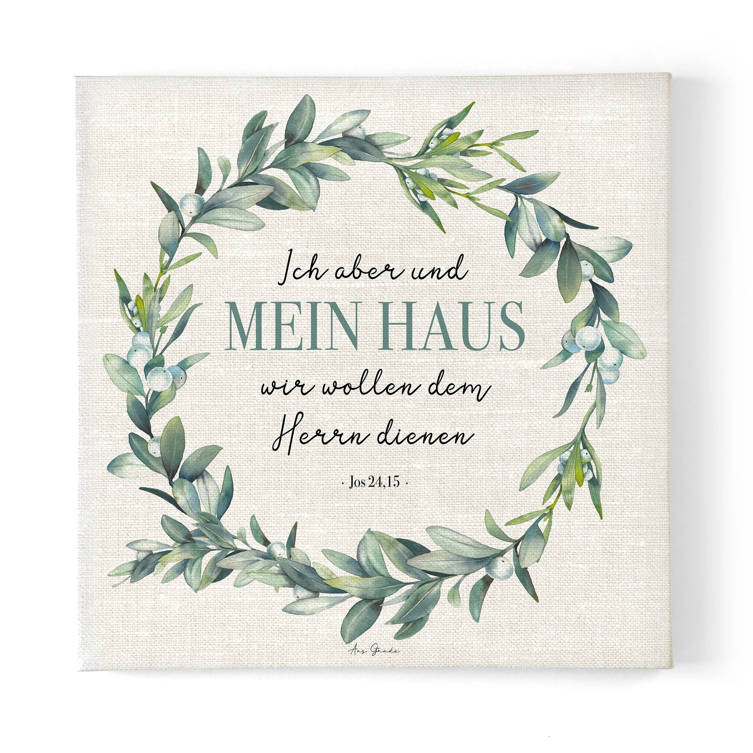 Leinwand-Mein-Haus-30x30-1_1500x1500 Leinwandbild "Mein Haus" · Bibelvers Deutsch · 50x50 cm