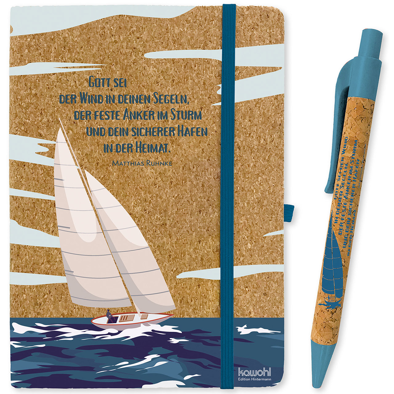 Notizbuch+Kugelschreiber - Gott sei der Wind in deinen Segeln