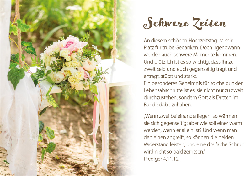 Grußheft Gottes Segen zur Hochzeit