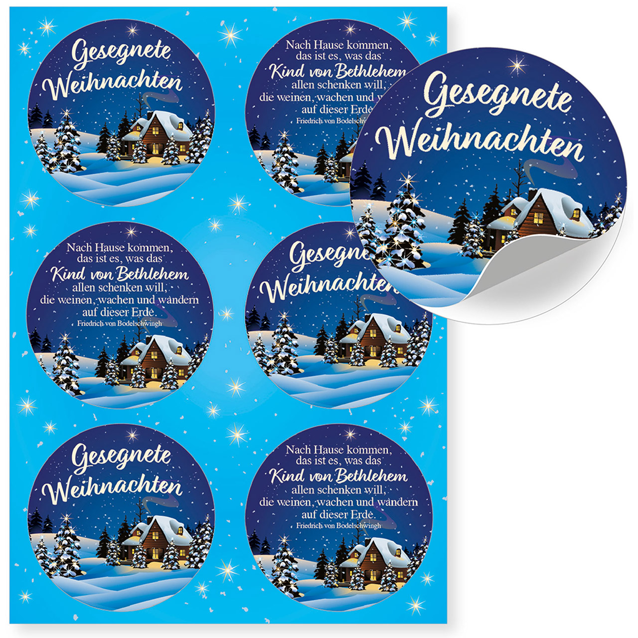 Postkarten mit Aufklebern - Gesegnete Weihnachten Postkarten mit Aufklebern - Gesegnete Weihnachten