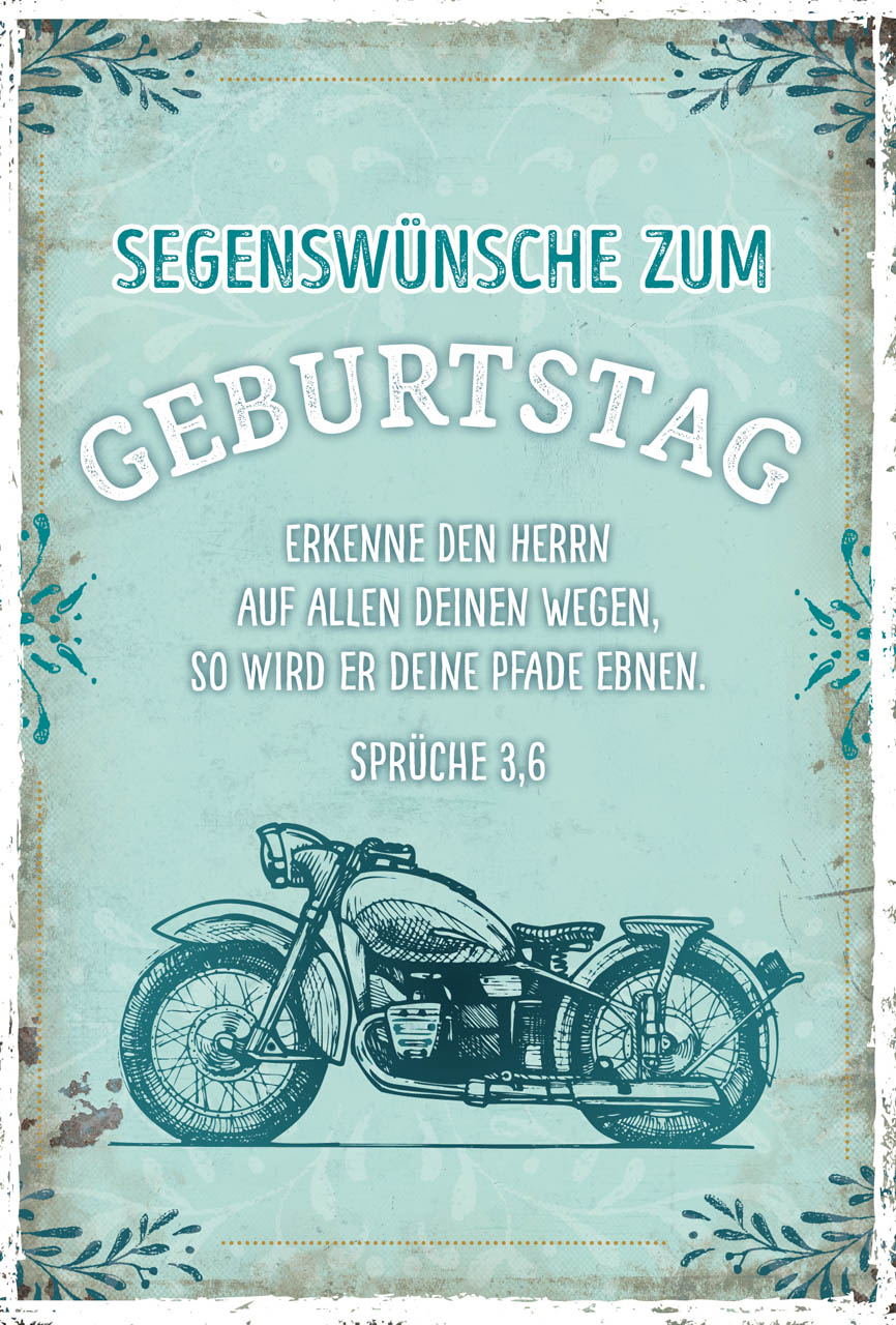 Postkarte Geb. Motorrad GF Postkarte Geb. Motorrad GF