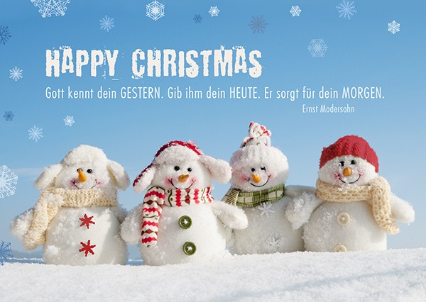 Postkarte - Happy Christmas - Gott sorgt