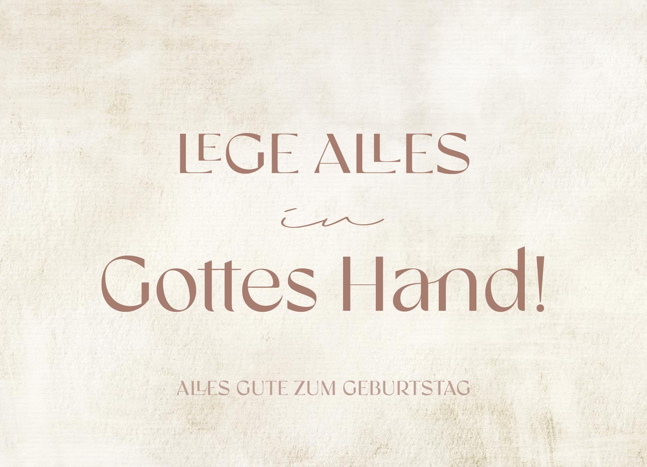 Postkarte - Leg Alles in Gottes Hand